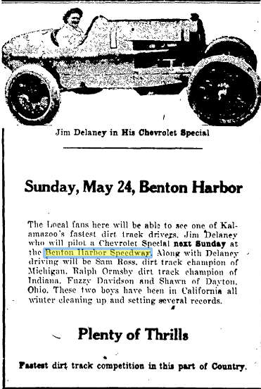 Benton Harbor Speedway (Benton Harbor Fairgrounds) - May 1922 (newer photo)